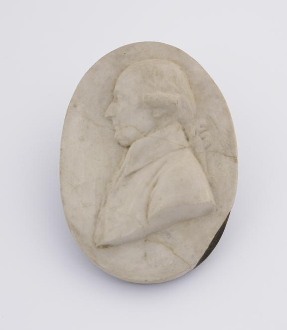 1 Reproduction in alabaster, slate base, marked Feb 20 1810''