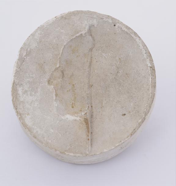 1 Plaster mould, marked on back 1807', 1 3/4' dia'