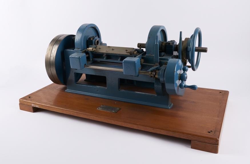 Model, scale 1:4, of Wood Veneer peeling machine