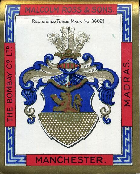 Shipper's ticket depicting a coat of arms