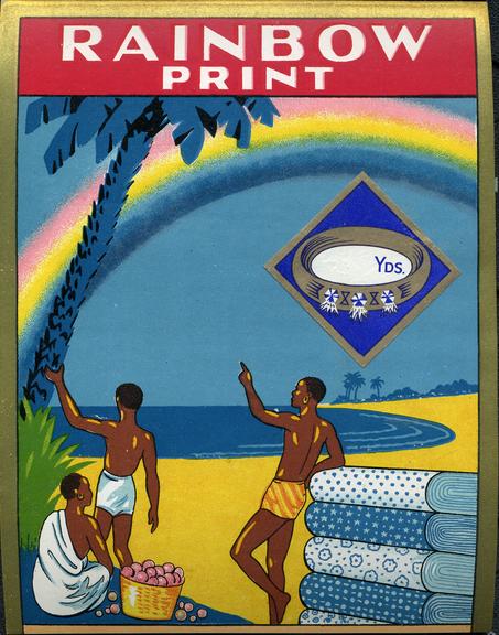 Shipper's ticket depicting men looking at a rainbow