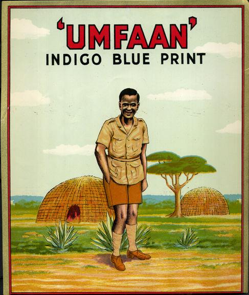 Shipper's ticket depicting African man in front of huts