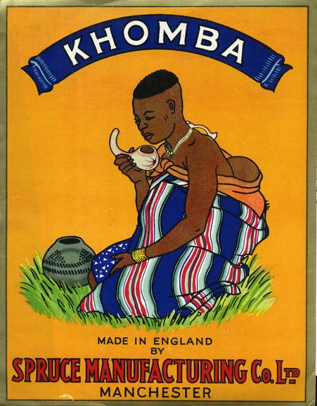 Shipper's ticket depicting an African woman with clay pipe