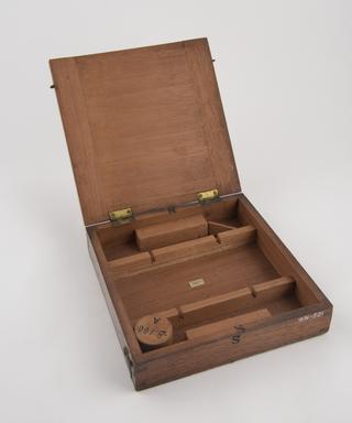 Admiralty steering compass; components box