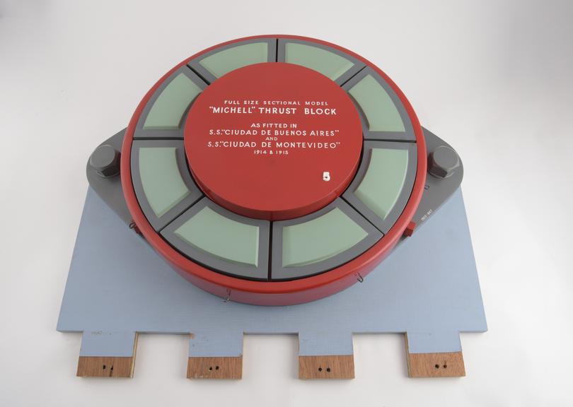 Full size sectional model showing complete ring of Michell Pads