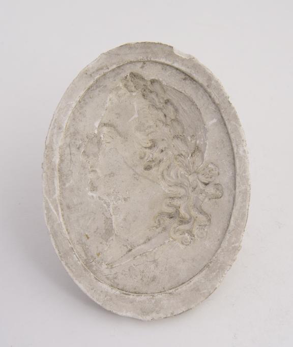 Plaster mould, oval 3 7/8 x 2 7/8''