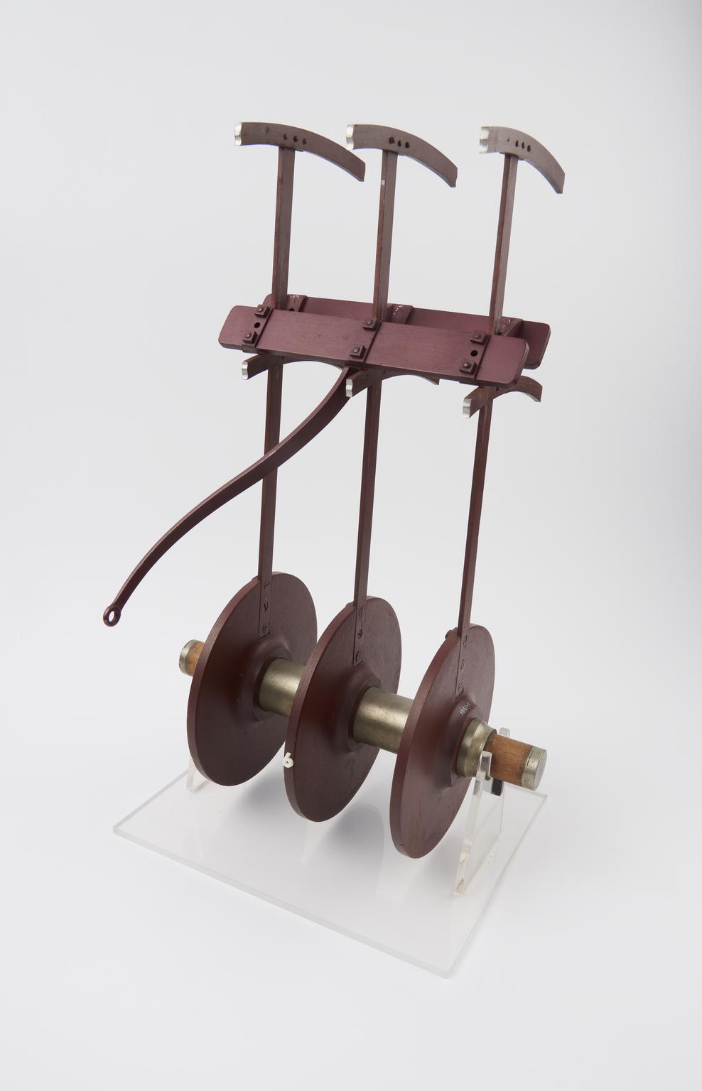 Model of a simplified form of a paddle-wheel with Brunet's reefing ...
