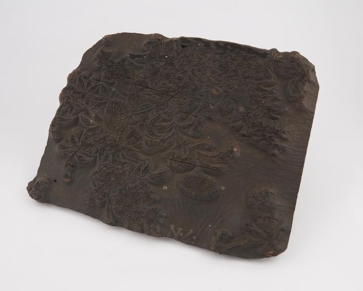 Textile printing block of rectangular shape