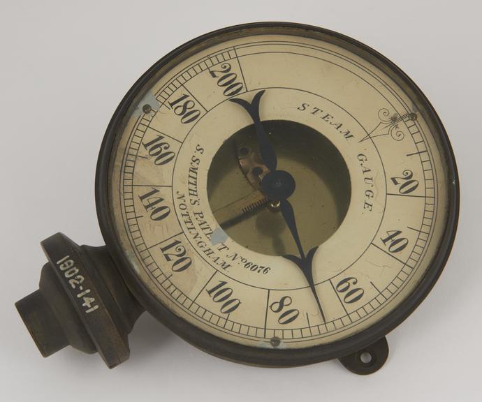 6 dial steam pressure gauge made about 1860 (diaphragm type)'