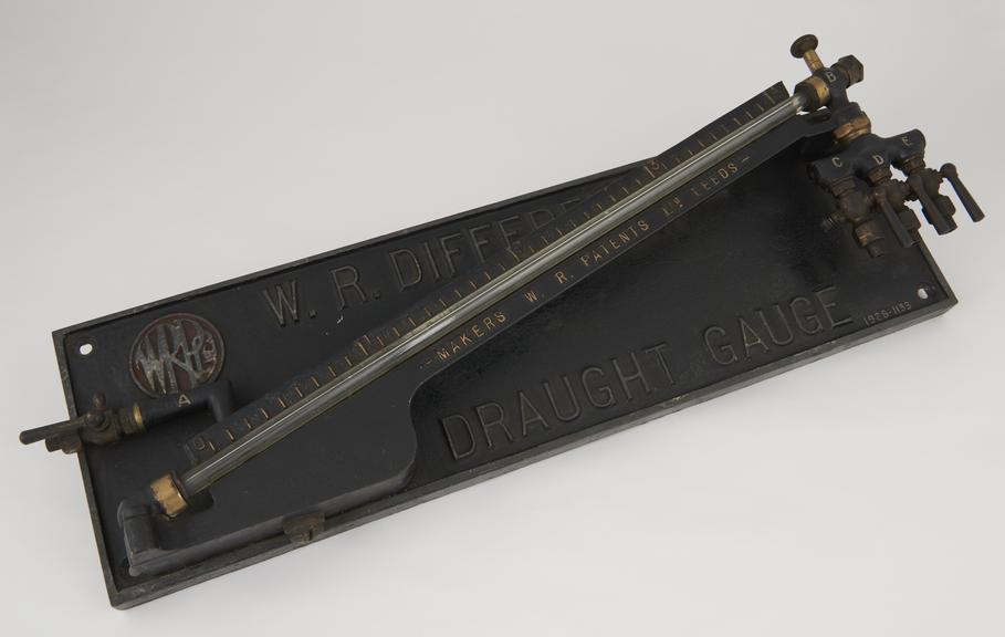 W.R. Differential Draught Gauge with 3 leads and 3-way cock