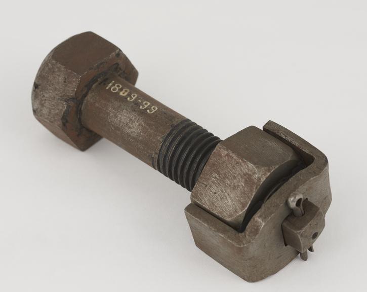 Armstrong's patent 1889 locknut locked by a cap on bolt