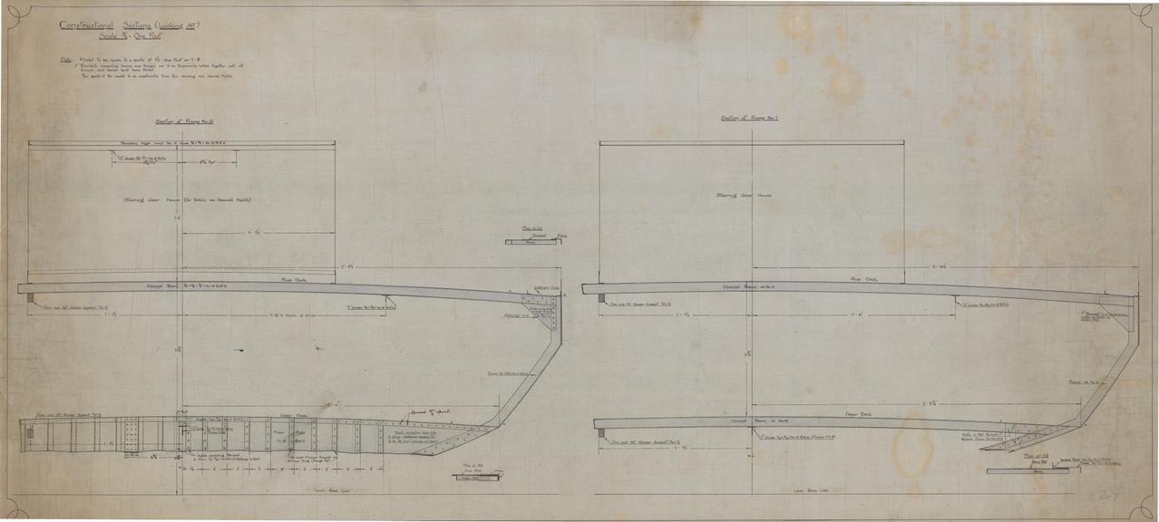 Browns Steering Gear Constructional Sections (Looking Aft)