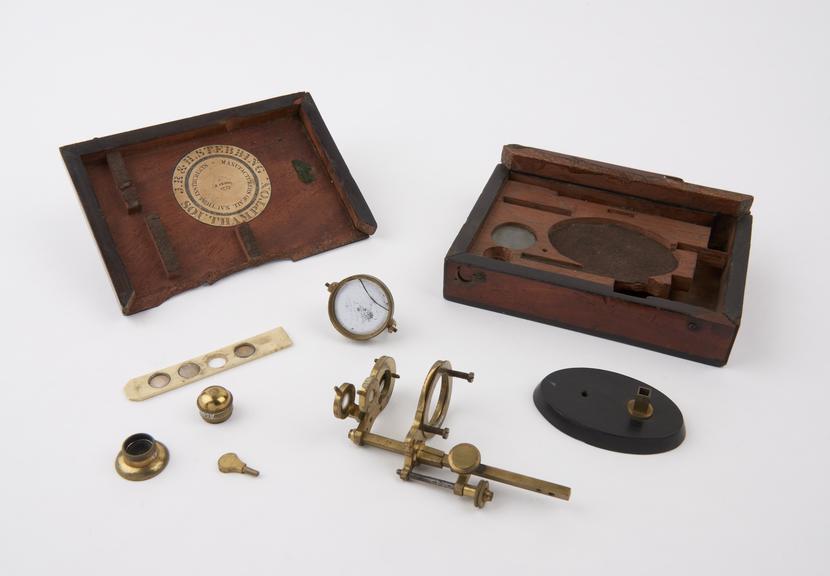 Jones-type botanic microscope in case, by William Harris