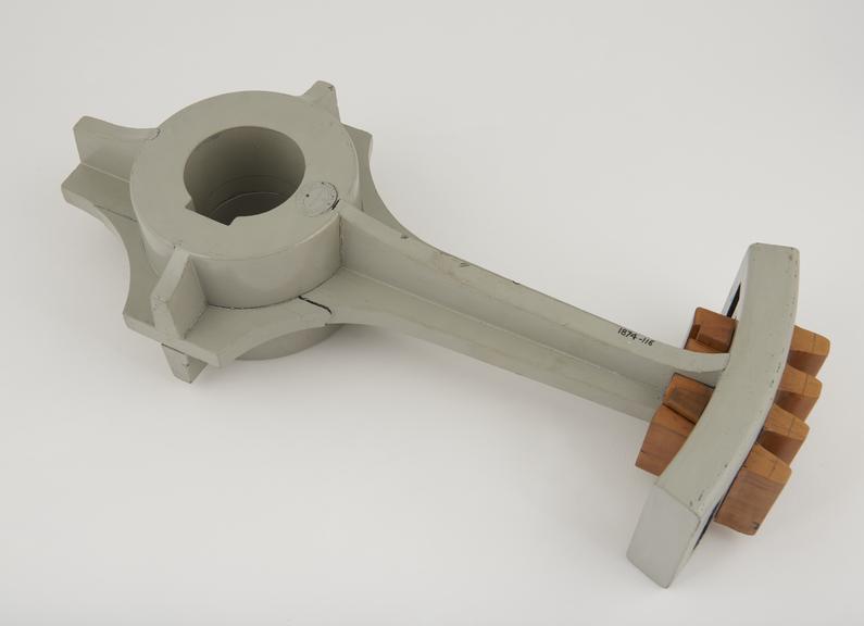 Model of portion of a 4 foot diameter mortise spur wheel.