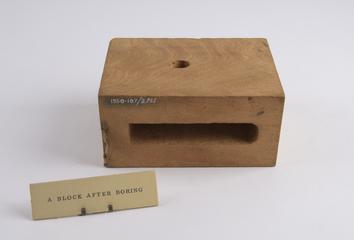 Ship's rigging pulley block, ready for setting in a clave