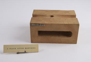 Ship's rigging pulley block, after grooving in the clave