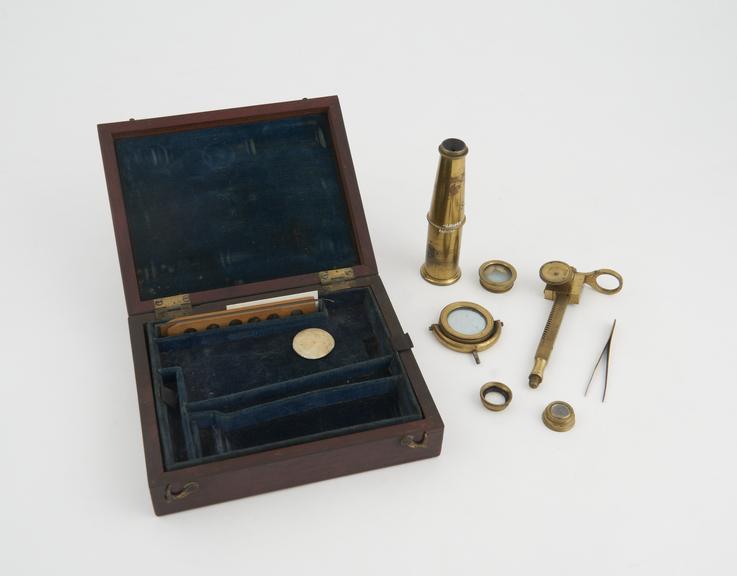 Gould type microscope in case