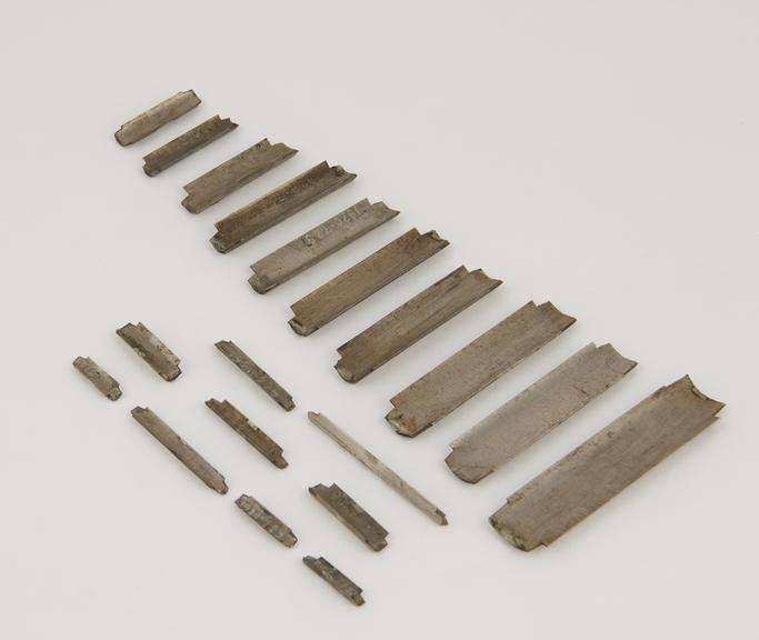 Nineteen individual blades of various sizes