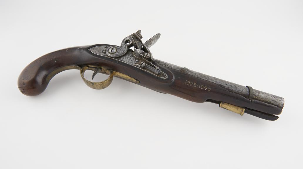 Flint lock pistol, without ramrod, barrel length 217 mm / 8