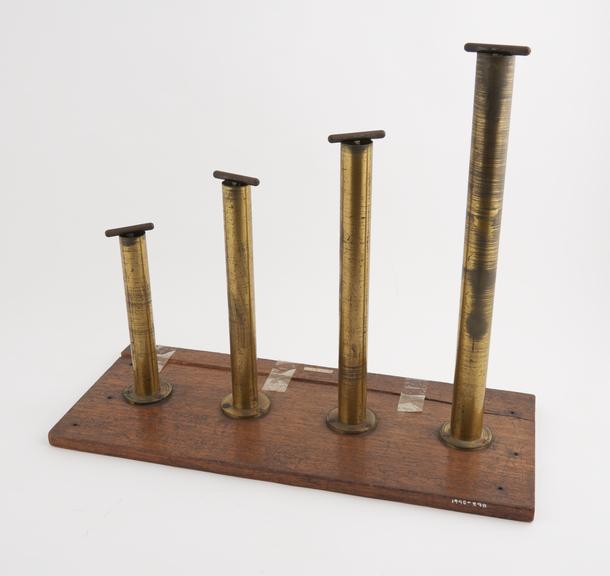 Resonance tubes, brass, four in number, of open lengths 343,269