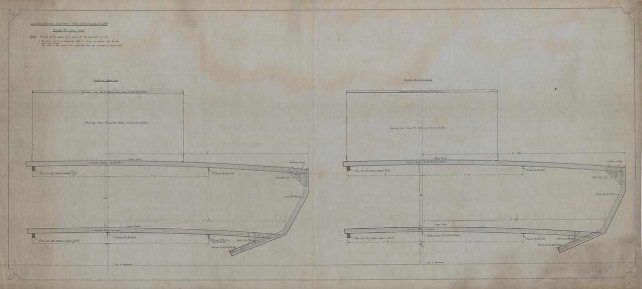 Browns Steering Gear Constructional Sections Nos 4 and 5 (Looking Aft)