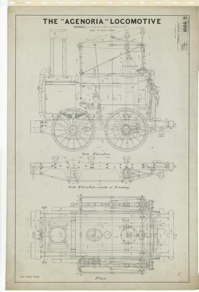 The "Agenoria" Locomotive -  Plan and Side Elevations