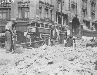 Road workers, Oxford Street, London