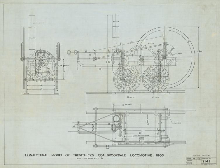 Conjectural Model of Trevithick's Coalbrookdale Locomotive, 1803