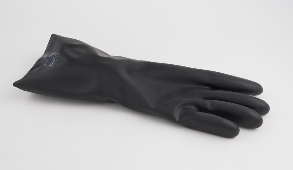 Black Viton glove used for handling chlorinated solvents