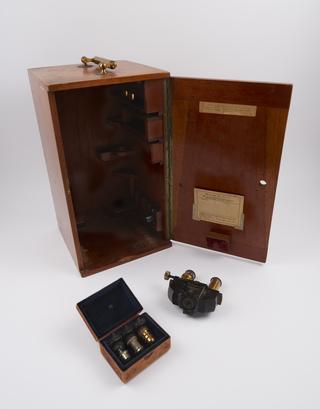 Box and accessories for 'Royal' microscope No. 62547