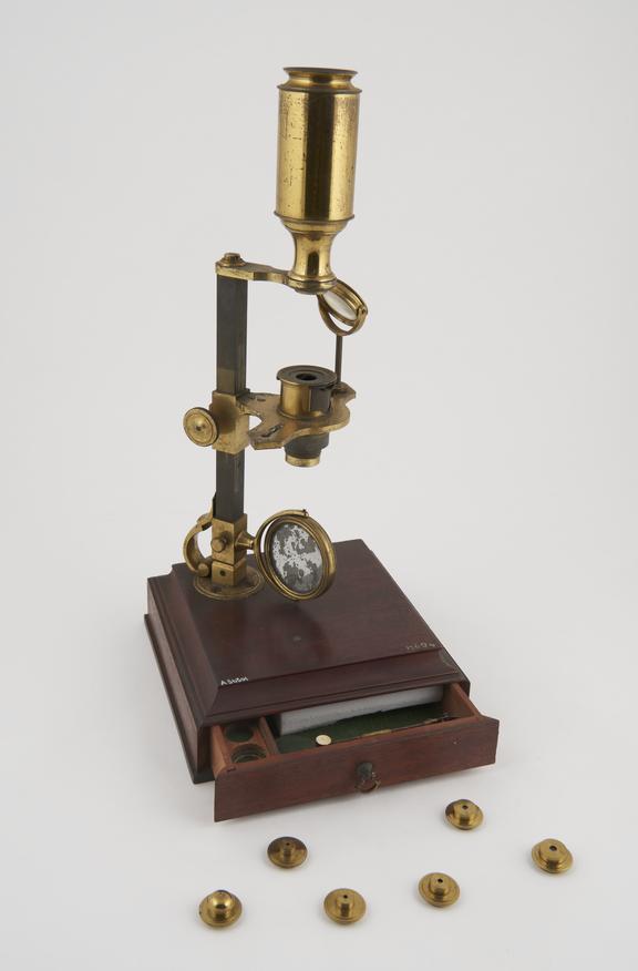 Boxfoot microscope by D. Adams, London, early 19th century