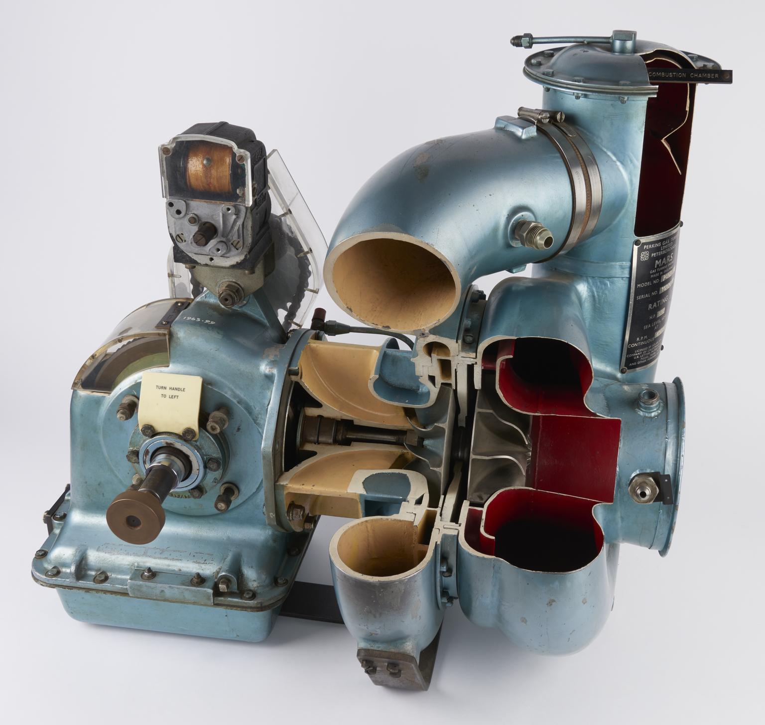 Gas Engine Science Fair A single stage 50h.p 'Mars' gas turbine made by Perkins Engines at ...