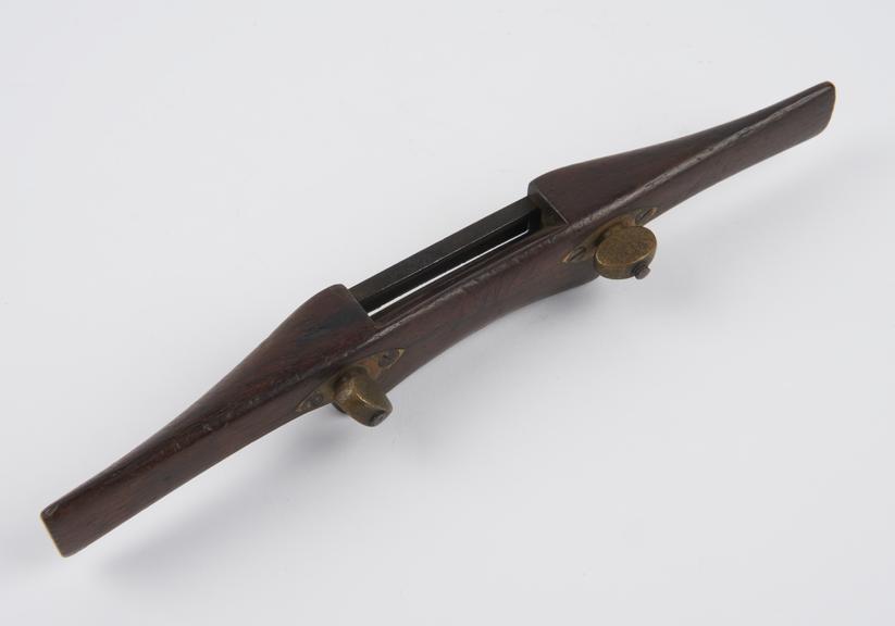 Saddler's adjustable spoke shave in rosewood and brass and