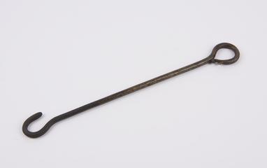 Iron hook for removing lead joints from fire