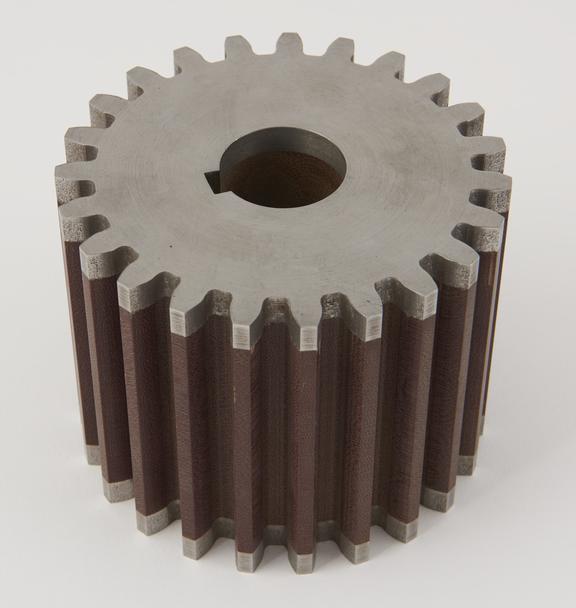 Tufnol gearwheel with metal shrouds 4 1/2 in p.c.d.