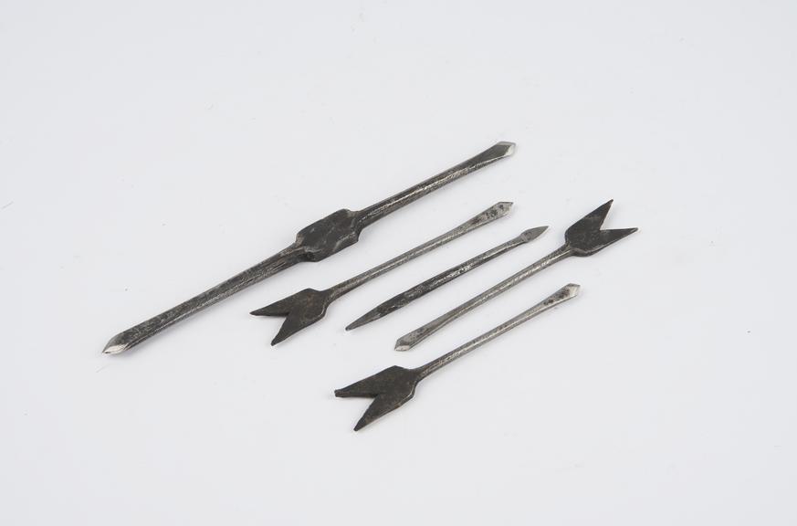 Five augur bits, Chinese, middle 19th century