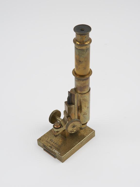 Compound monocular microscope by R. & J. Beck, serial no. 8706