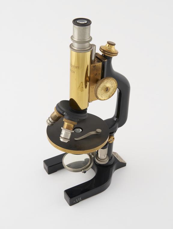 Compound monocular microscope, in case with accessories