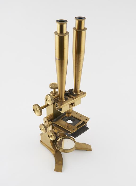 Ahren's Binocular microscope with paralled tubes; 2 eyepieces