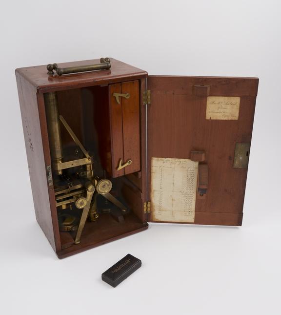 Powell and Lealand microscope dated 1843 in case