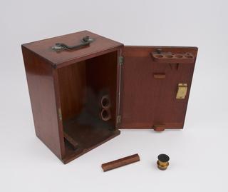 Mahogany box for compound monocular microscope