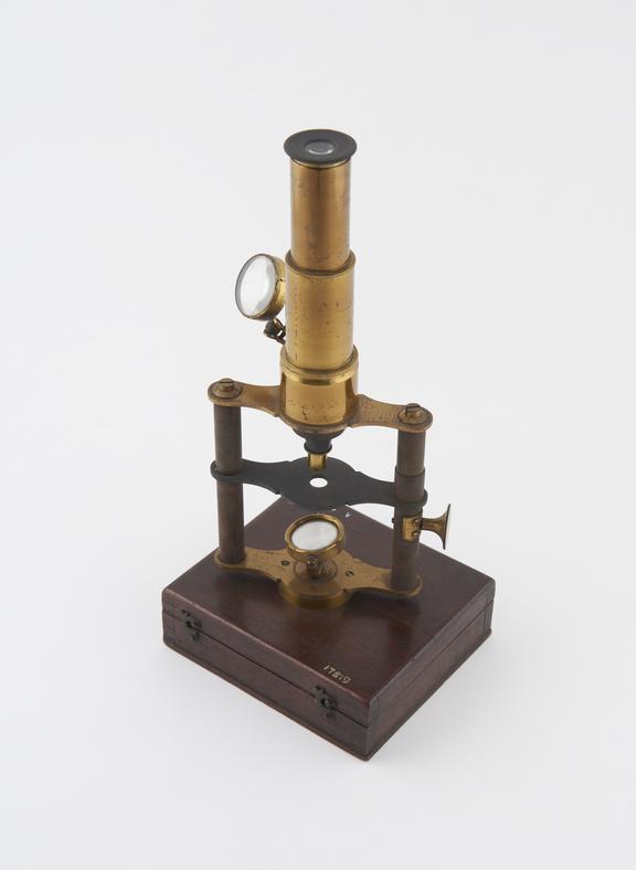 Compound monocular microscope, French, 1851-1900