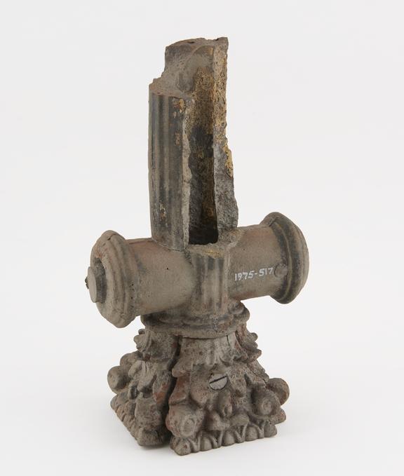 Base of a cast-iron stanchion from the hand-rail on the top of