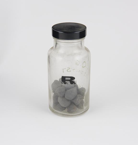 Bottle of A type catalyst as used in the Romford Reformer plant