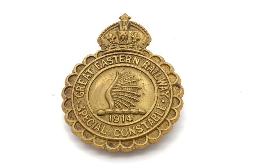 Police helmet badge, Great Eastern Railway