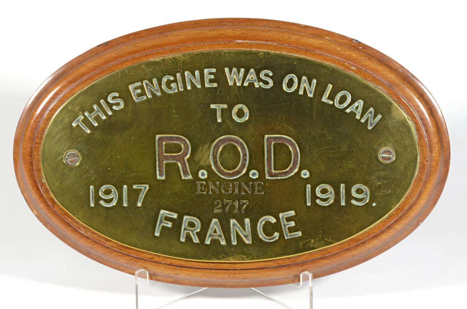 Railway Operating Division worksplate, Engine 2717 | Science Museum ...