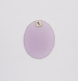 Oval pink meniscus convex spectacle lens