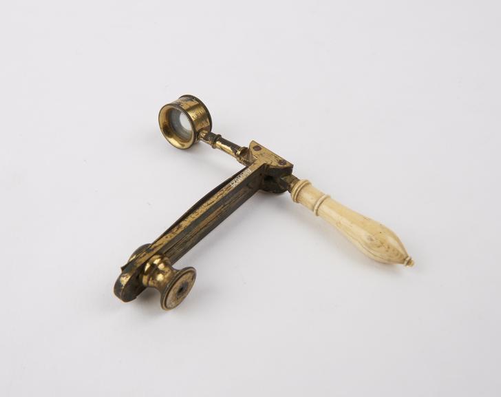 Folding hand microscope, English, early 19th century