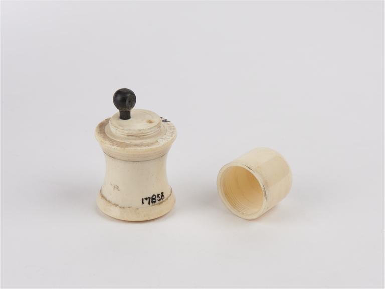 White ivory flea microscope, English, 18th century