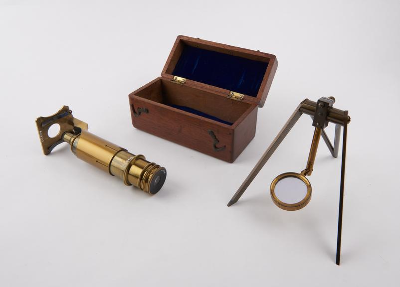 Portable microscope, in case by J.B